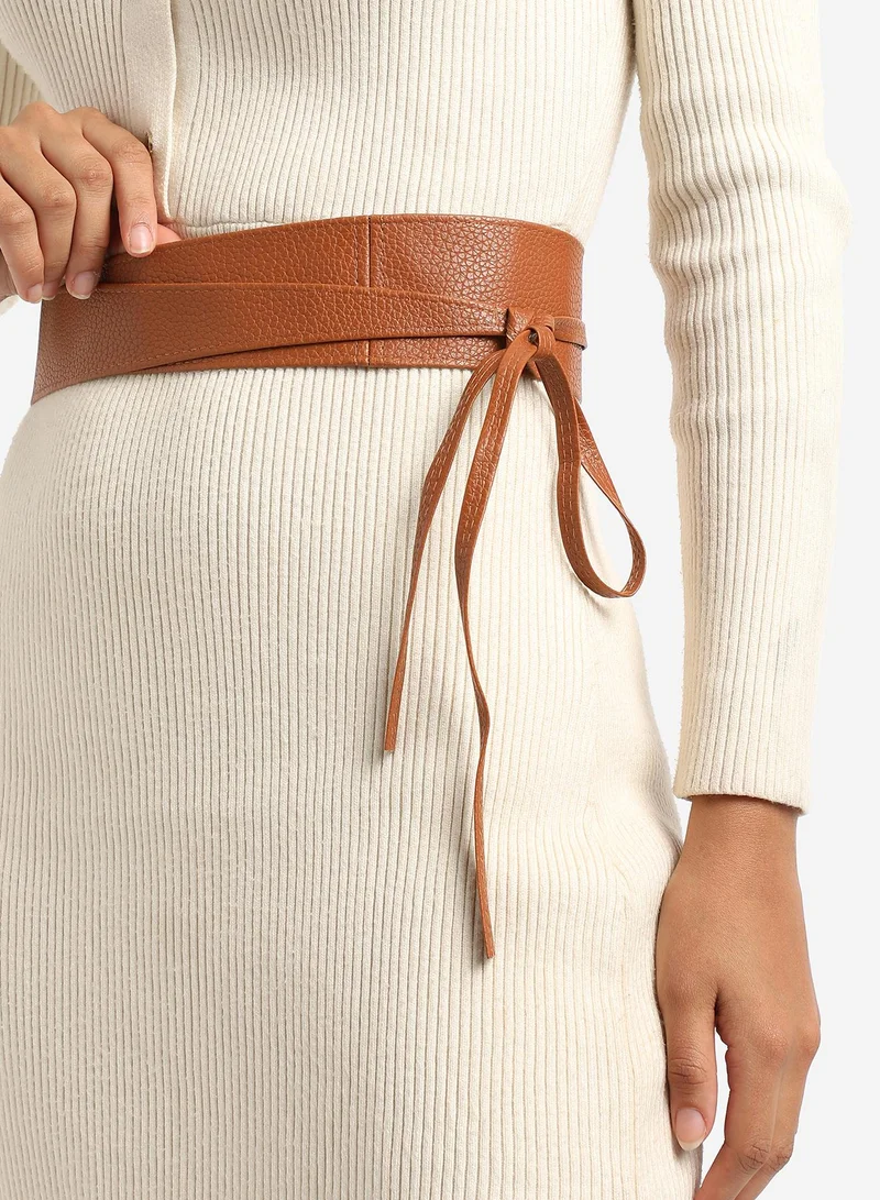 Haute Sauce Tan Solid Waist Belt
