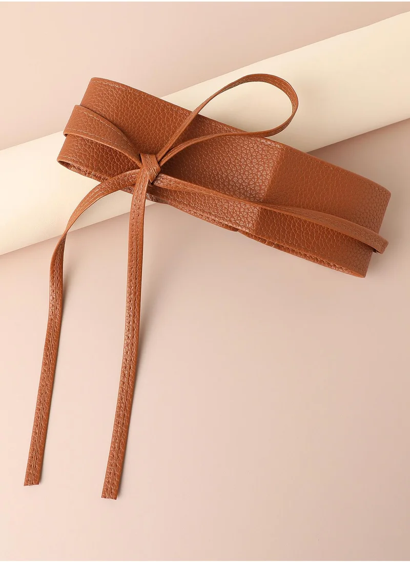 صوص هاوت Tan Solid Waist Belt