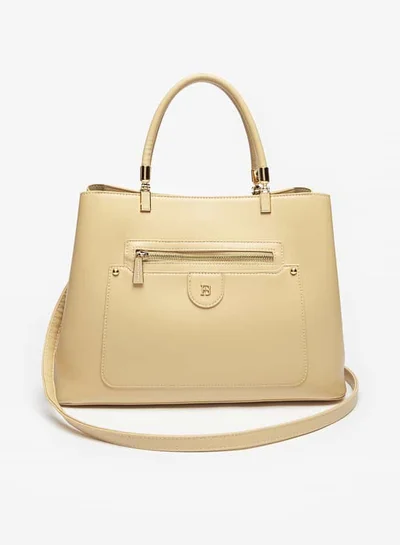 Flora Bella By Shoexpress Women Solid Tote Bag with Top Handles and Adjustable Strap