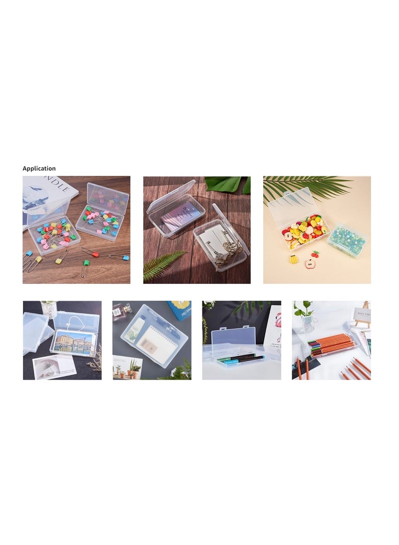 SYOSI 18 Pack Rectangle Clear Plastic Bead Storage Containers Box Drawer Organizers with Lid for Earplugs Pills Tiny and Other Small Findings 2.63x2x0.47Inches - Image 2