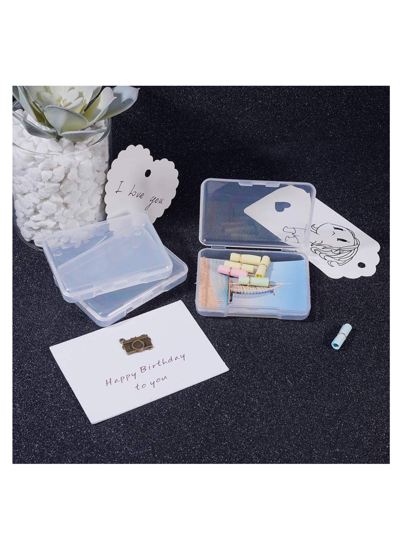 SYOSI 18 Pack Rectangle Clear Plastic Bead Storage Containers Box Drawer Organizers with Lid for Earplugs Pills Tiny and Other Small Findings 2.63x2x0.47Inches - Image 3