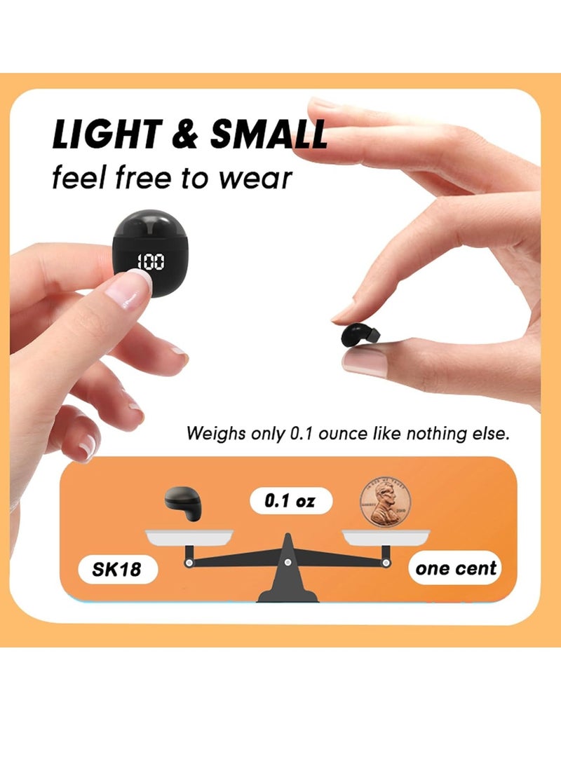 JBLTM Original Bluetooth Small Mini Invisible Earbuds for Work, Micro Low Profile Micro, Smallest Invisible Earbuds