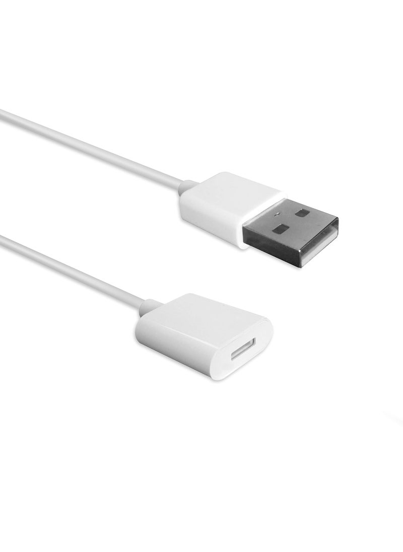 TechMatte TechMatte Charging Adapter Electronic Cable Compatible with Apple Pencil 1st Generation, Male to Female Flexible Connector, Laptop (White-3 Feet)  - Image 1