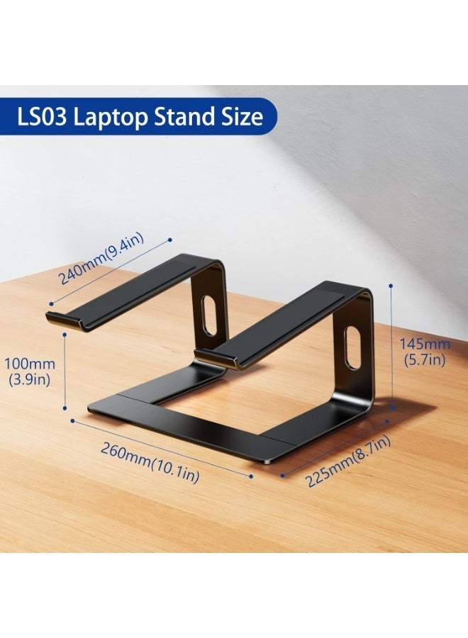 Laptop Stand for Desk, Ergonomic Laptop Riser, Detachable Computer Stand, Portable Notebook Holder with Anti Slip Pads, Ventilated Cooling Design, Compatible with 10-15.6 Inch Laptops - Image 3