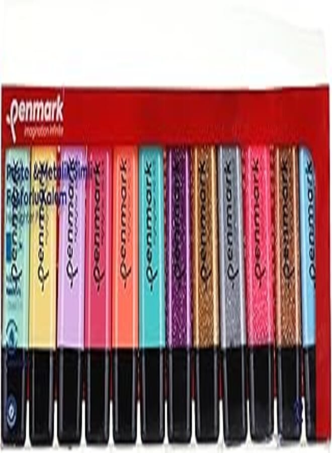 Shiny and Pastel Higlighter box of 12 PENMARK