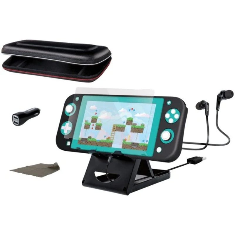 dreamGEAR Starter Kit Lite - Accessories Kit - Compatible with Nintendo Switch Lite - 8 In 1 Bundle - Carrying Case - Screen Protector - Ergonomic Grip Case - Earbud with Mic - Adjustable Stand - More - Image 1