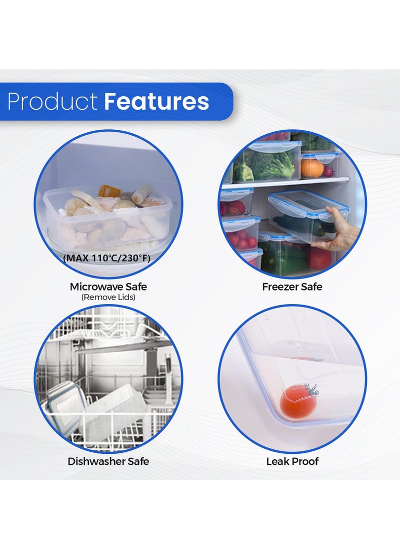 Home Smart Home Smart Rectangle Plastic Container Set of 4 PCs Food Container With Airtight Lid to Safely Store Food Good for Outdoor and Indoor Dining Activity  - Image 3