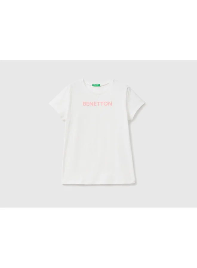 يونايتد كولورز أوف بينتيون 100% Cotton T-Shirt With Logo