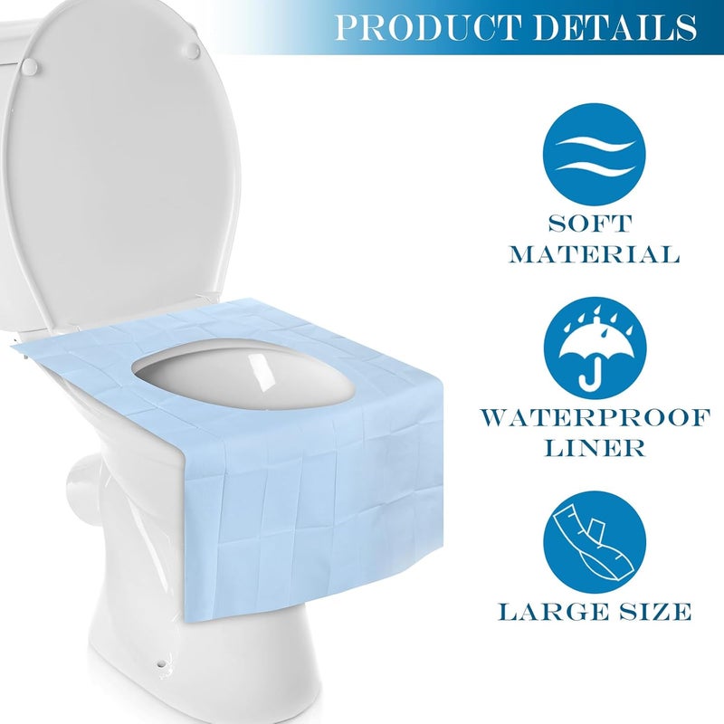 Qilery 60 Pcs 3 Colors XL Toilet Seat Covers Disposable Waterproof 16 x 24 Inch Extra Large Individually Wrapped Toilet Mat Seat Covers for Adults Kids Potty Training - Image 5