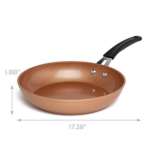 Ecolution Titanium Ceramic Easy Clean Endure Nonstick Silicone Stay Cool Handle, 9.5-Inch Fry Pan, Copper - Image 2
