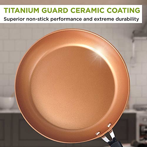 Ecolution Titanium Ceramic Easy Clean Endure Nonstick Silicone Stay Cool Handle, 9.5-Inch Fry Pan, Copper - Image 4