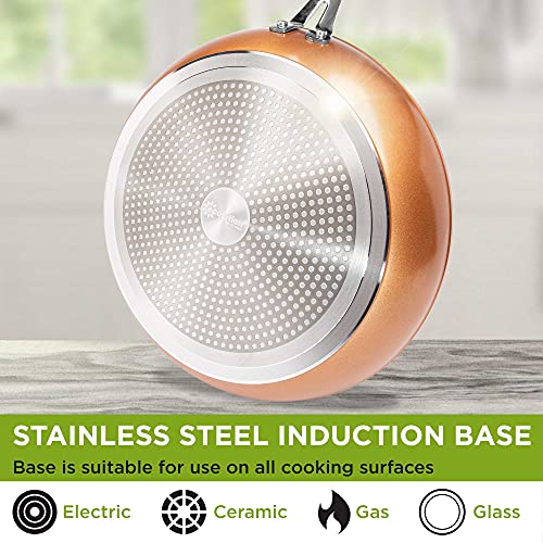 Ecolution Titanium Ceramic Easy Clean Endure Nonstick Silicone Stay Cool Handle, 9.5-Inch Fry Pan, Copper - Image 5
