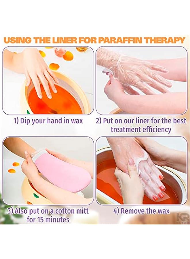 Generic 200Pcs Parafin Wax Disposable Gloves for Cleaning、Plastic Gloves for Hair Coloring Paraffin Wax for Hand and Feet Pedicure Supplies Professional、Plastic Gloves Disposable for Food Preparation  - Image 4
