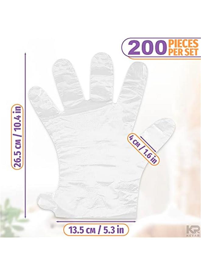 Generic 200Pcs Parafin Wax Disposable Gloves for Cleaning、Plastic Gloves for Hair Coloring Paraffin Wax for Hand and Feet Pedicure Supplies Professional、Plastic Gloves Disposable for Food Preparation  - Image 2