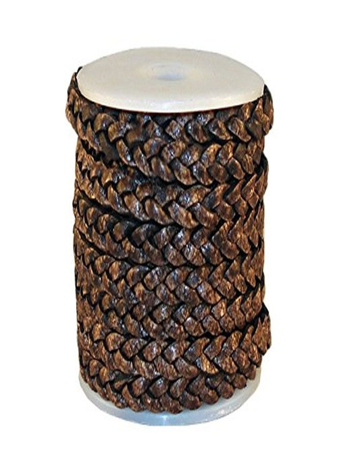 Cords Craft® | 5mm 3 Ply Genuine Flat Leather Cord for Jewelry Making Bracelet Necklace Beading | Roll of 5 Meters Hand Braided Leather Cording (Dark Brown, 10.93 Yards) - Image 2