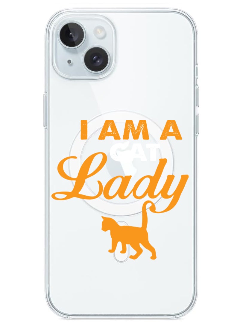 Theodor Magnetic Case for iPhone 15 Plus 6.7-inch Compatible with MagSafe Wireless Charging, Shockproof Phone Bumper Cover I am a Cat lady copy - Image 1