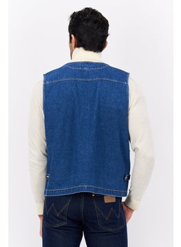 Wrangler Men Full Zip Washed Vest, Denim  - Image 3