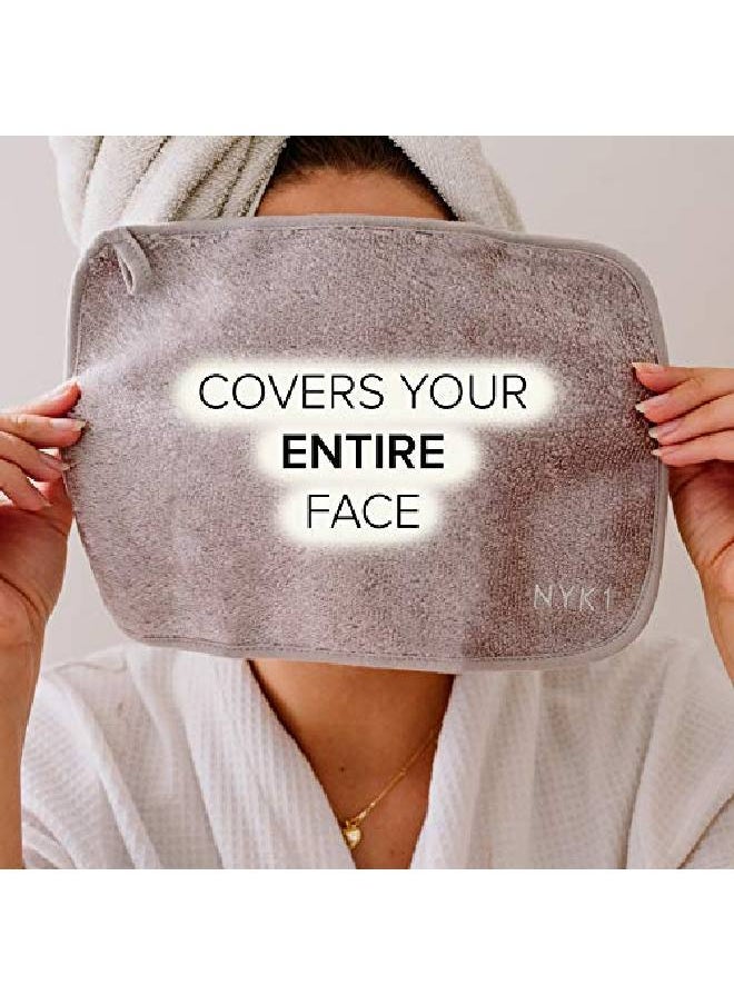 NYK1 - Bamboo Exfoliating Washcloth Face Towels Pack Of (2) Nyk1 Cleanse And Clear Bamboo Washcloths Reusable Makeup Remover Cloths Reusable Microfiber Bamboo Makeup Remover Pads/Bamboo Face Washcloths - Image 1