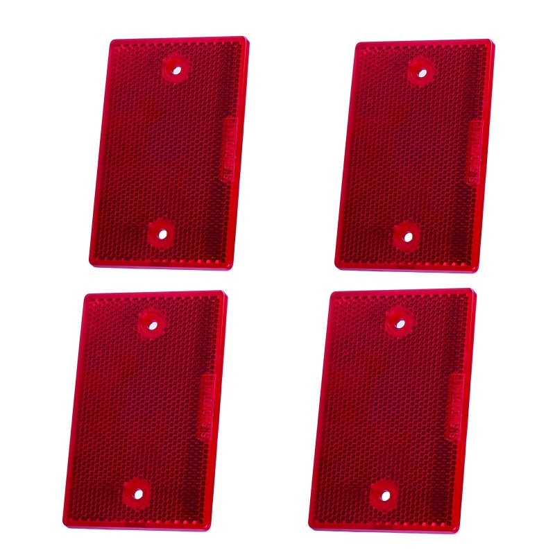 Generic Woola 4 pieces pendant reflector rectangular red cat's eye reflector, size 120 x 80 mm, rear reflector, screw mounting, cat's eye reflector for trailers, caravans, trucks, tractors, door posts  - Image 1