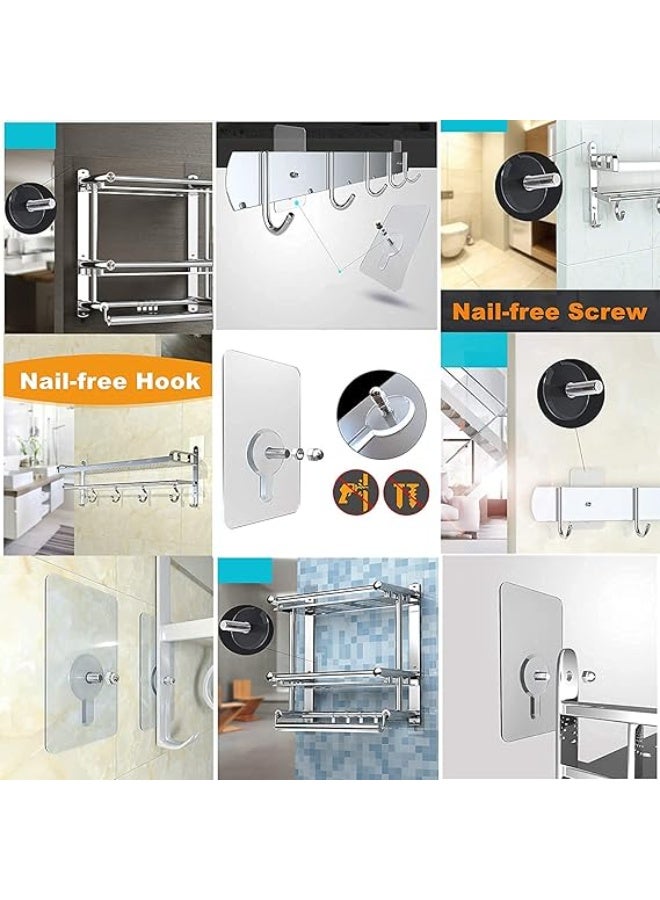 10 مسامير جدارية لاصقة للتعليق – خطافات تثبيت قوية على الجدران مناسبة للمطبخ والحمّام وغرفة النوم وغرفة المعيشة. حل عملي وأنيق لتعليق الأدوات والإكسسوارات دون الحاجة إلى حفر، تثبت بسهولة وتمنح مظهرًا مرتبًا ومنظمًا في أي مساحة. - Image 4