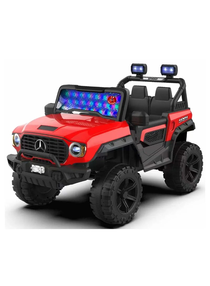 Mercedes Kids 4-Wheel Electric Ride-On Car with Lights & Music – Rechargeable SUV Toy Car – Red - Image 1