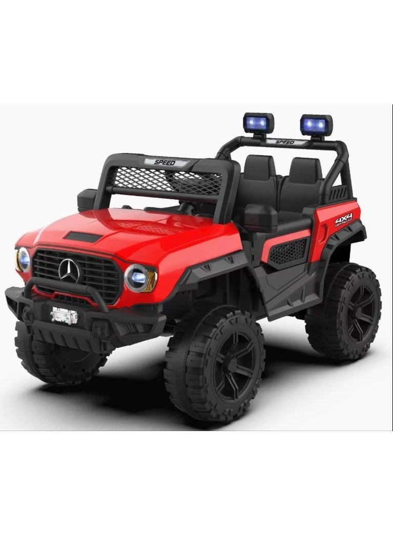 Mercedes Kids 4-Wheel Electric Ride-On Car with Lights & Music – Rechargeable SUV Toy Car – Red - Image 2