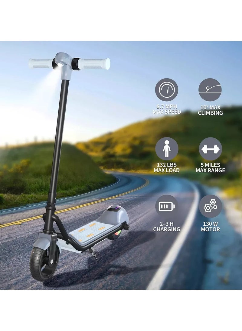 سكوتر كهربائي للأطفال، سكوتر E مع شاشة LED وبلوتوث، 3 أوضاع سرعة، مدى أقصى 5 أميال، سرعة قصوى 8.7 ميل في الساعة، هدايا للأطفال والمراهقين (أزرق) - Image 2