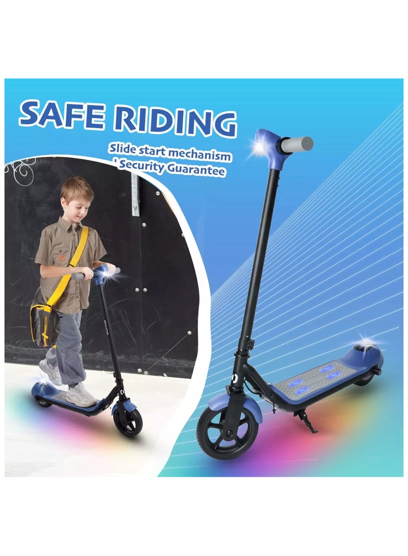 سكوتر كهربائي للأطفال، سكوتر E مع شاشة LED وبلوتوث، 3 أوضاع سرعة، مدى أقصى 5 أميال، سرعة قصوى 8.7 ميل في الساعة، هدايا للأطفال والمراهقين (أزرق) - Image 5