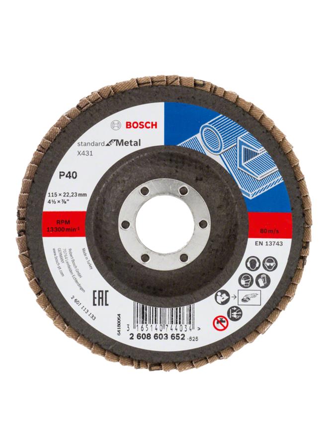 BOSCH Grit 40 Metal Flap Disc Multicolor 115 x 22.23mm