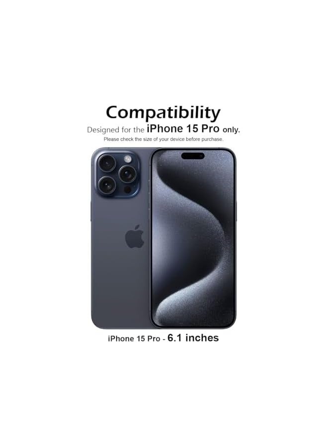 بروماس واقي شاشة للخصوصية لهاتف iPhone 15 Pro 9H Hardness Anit Spy من الزجاج المقوى [حماية الخصوصية بنسبة 100%]، سهل التركيب وخالي من الفقاعات، تغطية كاملة ومضاد للخدش - Image 2