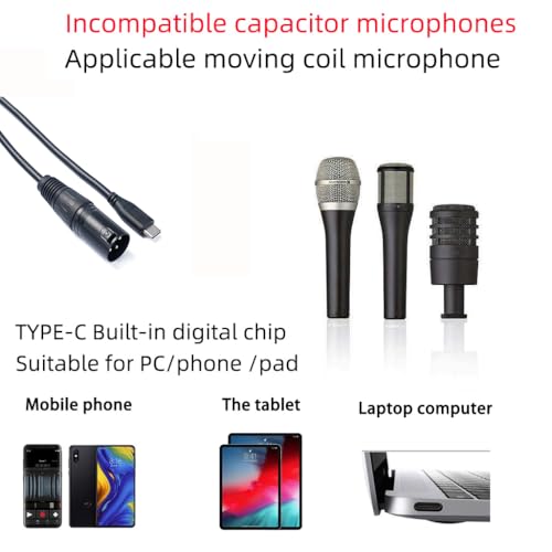 Halokny XLR to USB C Cable, USB C Microphone Cable USB Type-C Male to XLR Male Dual Channel Cord Connector 3.3Ft (Dual Channel M/M) - Image 5