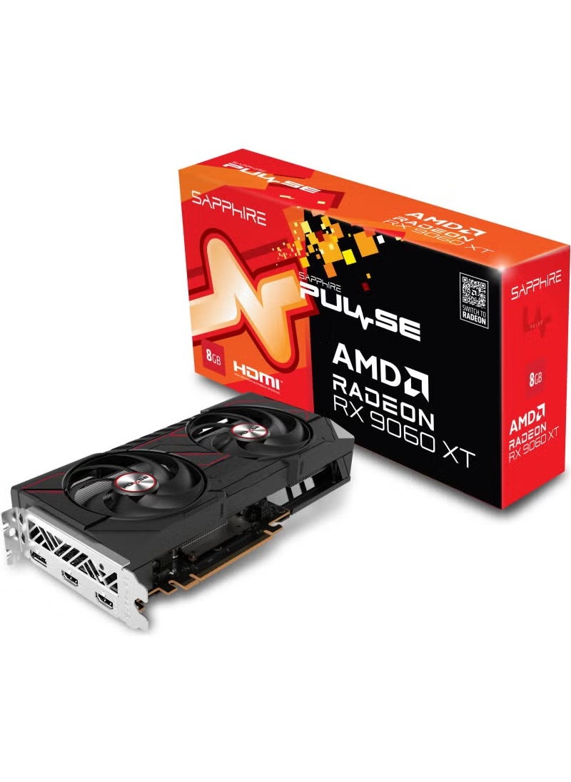 Sapphire PULSE AMD Radeon RX 9060 XT Graphics Card, 8GB GDDR6 128-Bit Memory, 3290 MHz Boost Clock, 2048 Stream Processors, 20 Gbps Memory Clock, PCI-Express 5.0 x16 | 11350-04-20G  - Image 1