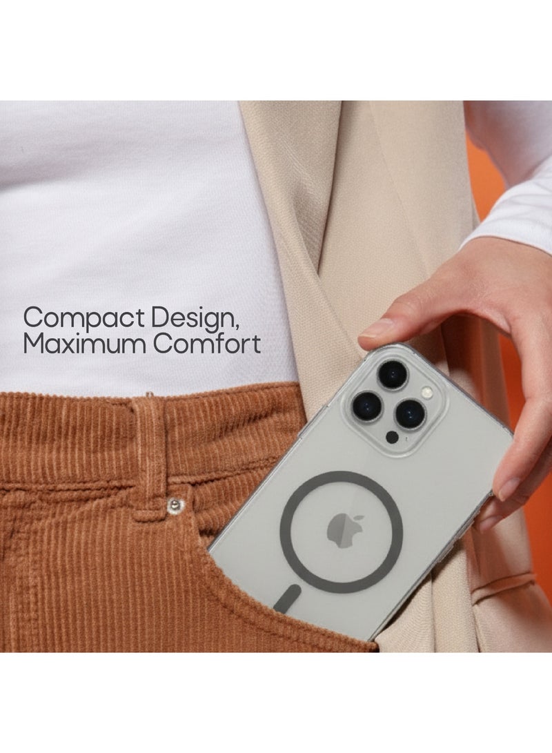 أزتك غطاء مغناطيسي لهاتف آيفون 13 برو ماكس تصميم نحيف للغاية بظهر مطفي من PC بدون إطار ودون حواف تصميم بسيط متوافق مع MagSafe تقنية iCrystal ضد الاصفرار حماية من السقوط بزوايا Air Guard حماية عدسة الكاميرا كفر خفيف ومتين - Image 5