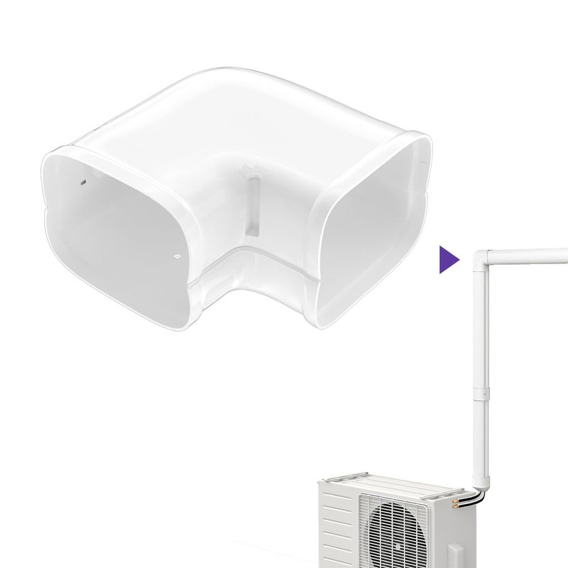Cestluck 3 Width Flat Elbow MiniSplit Line Set Cover Accessories for Mini Split AC  Central AC