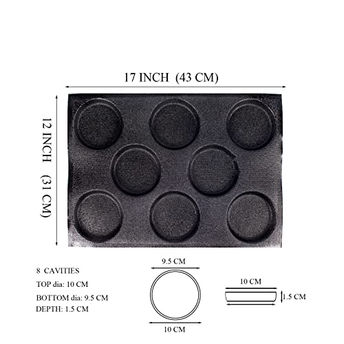 FETESUR Silicone Hamburger Bun Pan, Silicone Perforated Hamburger Bun Mold, Chocolate Chip Coookies Mold, Non-Stick Baking Pan for Making Buns, Mesh Baking Sheets - Image 2
