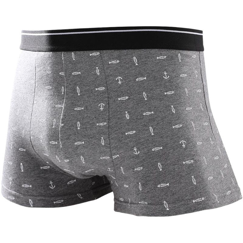 New Langsha cotton men''s underwear printed comfortable breathable boxer shorts sexy mid-waist boxed shorts men''s wholesale - Image 2