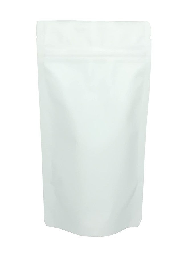 AQRICHFOX Matte White Resealable Stand Up Pouchs Food Storage Aluminum Foil Bags Zip Lock Smell Proof Pouches 50pcs - Image 1