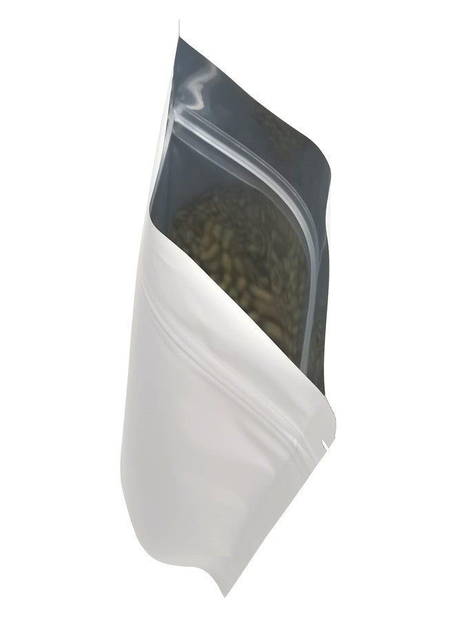 AQRICHFOX Matte White Resealable Stand Up Pouchs Food Storage Aluminum Foil Bags Zip Lock Smell Proof Pouches 50pcs - Image 3