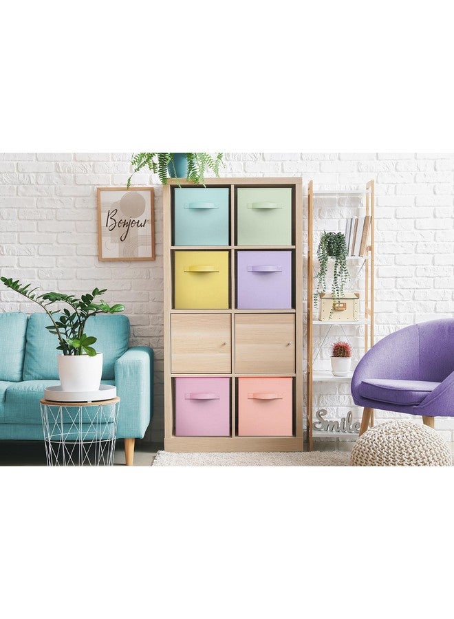 Sorbus 11 Inch Fabric Storage Cubes - Sturdy Collapsible Bins With Handle - 6 Foldable Baskets for Organizing Clothes, Toys, Books - Multi Colored Storage Baskets for Shelves, Kids Room, Closets - Image 4