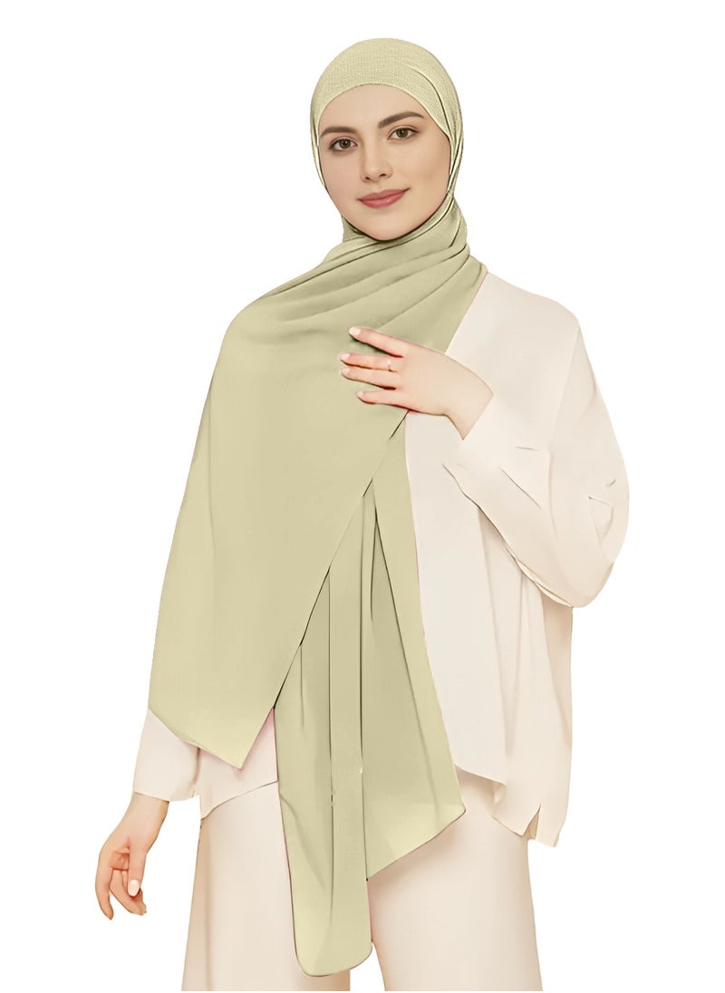 NUKHBAA Chiffon Dark Vanilla color Hijab-H1 