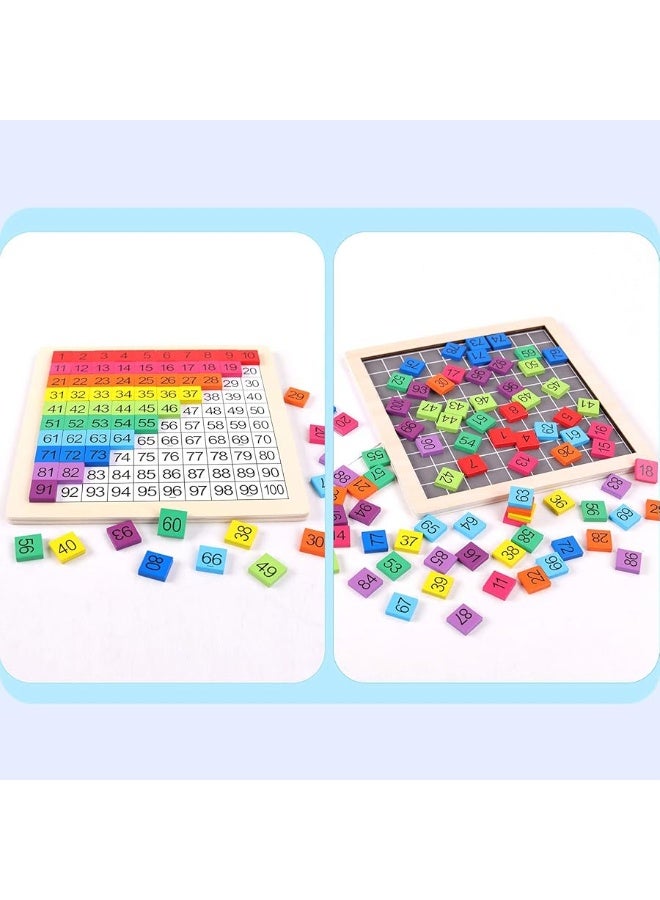 GEMEM Wooden Montessori Math Counting Hundred Board Toys, 1-100 Consecutive Numbers Learning & Educational Game Toy for Kids Toddlers 3 Year Old with Storage Bag - Image 2
