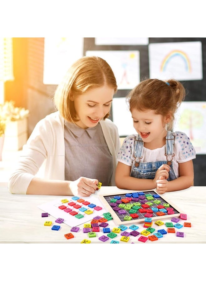 GEMEM Wooden Montessori Math Counting Hundred Board Toys, 1-100 Consecutive Numbers Learning & Educational Game Toy for Kids Toddlers 3 Year Old with Storage Bag - Image 3
