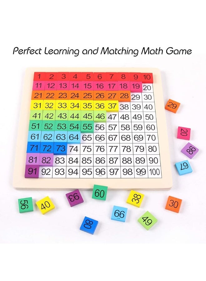 GEMEM Wooden Montessori Math Counting Hundred Board Toys, 1-100 Consecutive Numbers Learning & Educational Game Toy for Kids Toddlers 3 Year Old with Storage Bag - Image 4