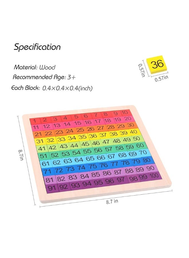 GEMEM Wooden Montessori Math Counting Hundred Board Toys, 1-100 Consecutive Numbers Learning & Educational Game Toy for Kids Toddlers 3 Year Old with Storage Bag - Image 5