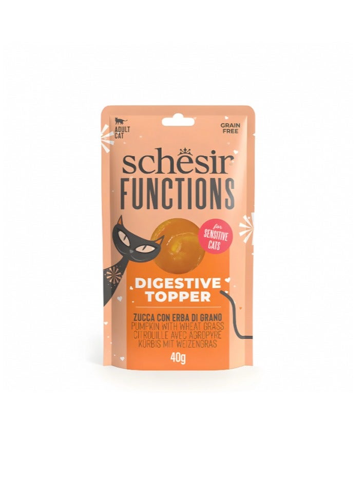 Schesir وظائف كيس القطط مضاف هضمي قرع مع عشب القمح 40غ - Image 1