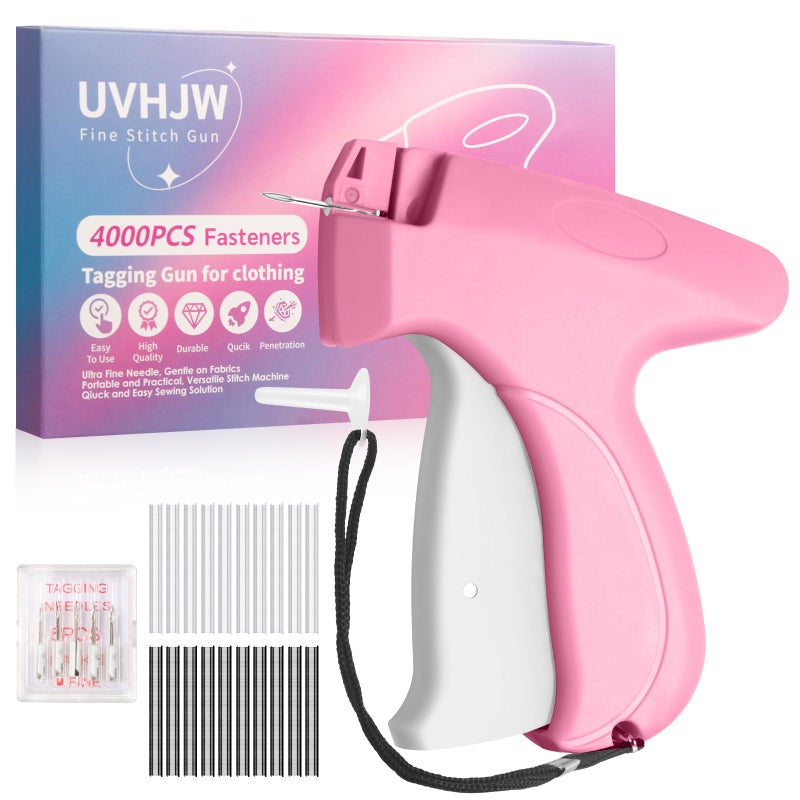 UVHJW Stitch Gun for Clothing Stitchy Gun Quick Clothes Fixer Dress Tagging GunIncludes 2000 Black Fasteners 2000 White Fasteners 6 Needles - Image 2