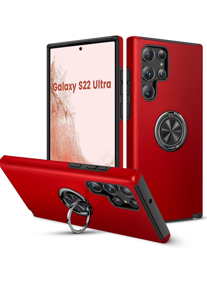 Samsung Galaxy S22 Ultra Case, Samsung Galaxy S22 Ultra Case with Ring Case, Flexible TPU Frame + Hard PC Back, Scratch Resistant  Flexible Camera Protection Samsung S22 Ultra 5G - Image 1