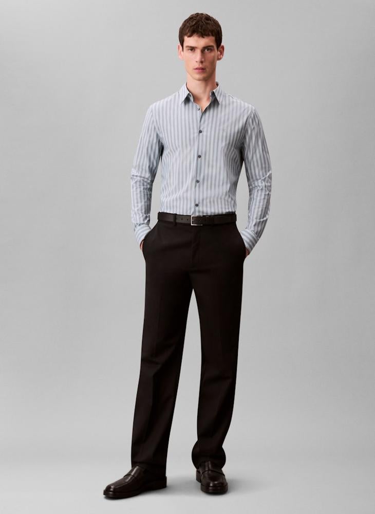 CALVIN KLEIN Long Sleeve Stripe Slim Fit Shirt - Image 5