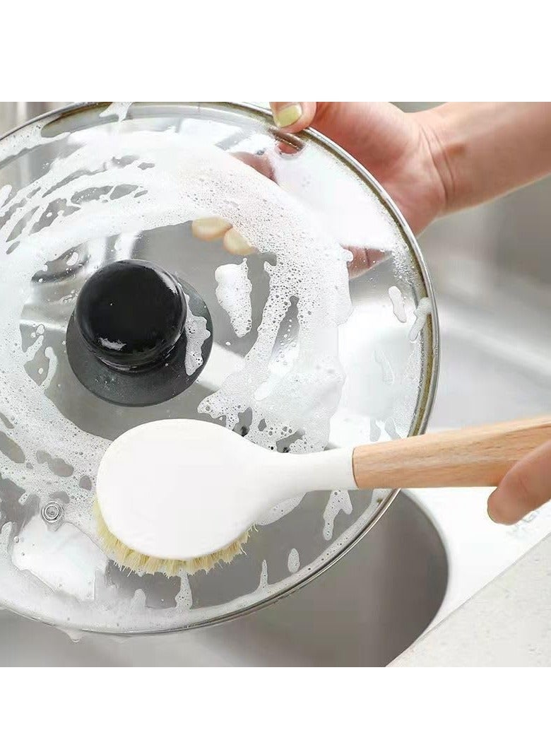 Oasisgalore (2 Pack) Kitchen Scrub Brush for Cleaning Dishes Pots Pans Sink with Long Handle - Image 2
