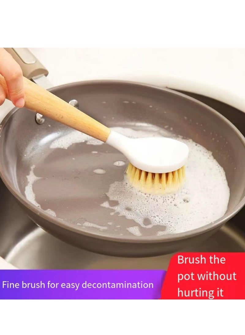 Oasisgalore (2 Pack) Kitchen Scrub Brush for Cleaning Dishes Pots Pans Sink with Long Handle - Image 4